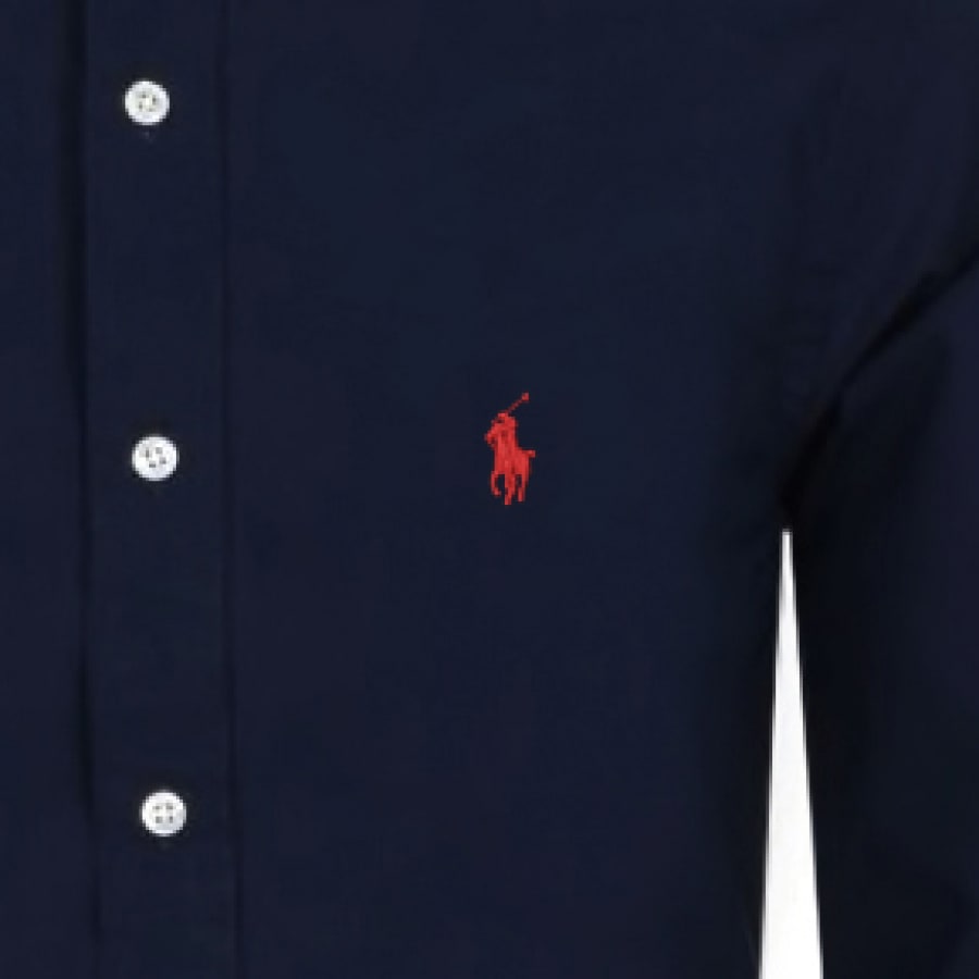 Alternative Image for ProductRalph Lauren Long Sleeved Slim Fit Shirt Navy3